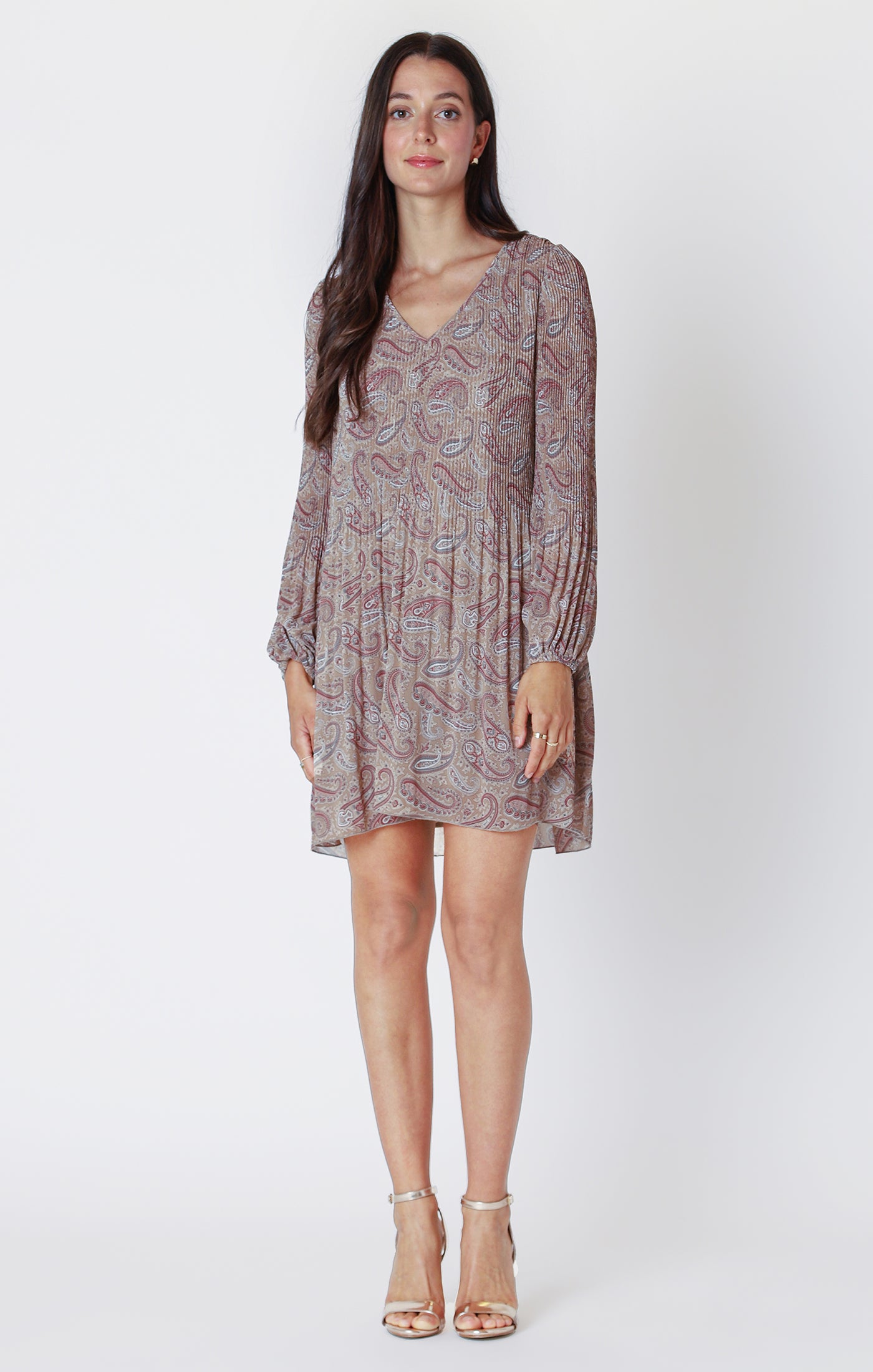 chinese dress ladies SERA PAISLEY PRINTCREPE A LINE DRESS – TJ Bailey's main image 0